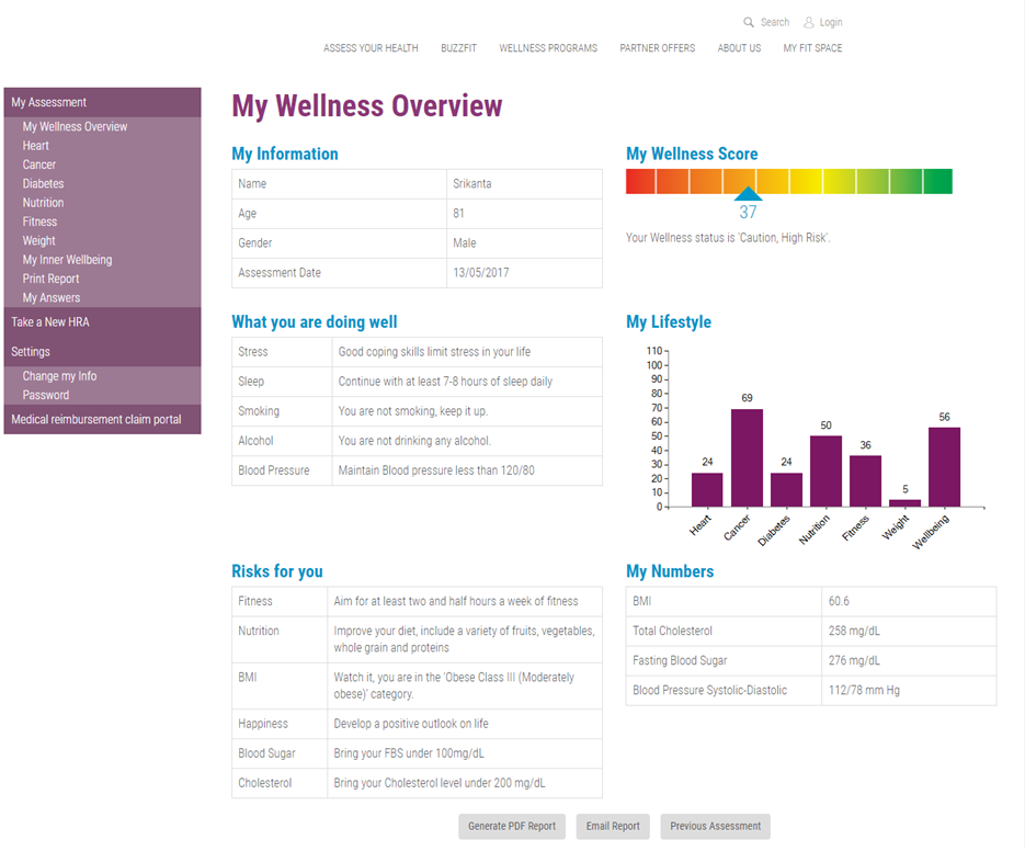 ONLINE HEALTH RISK ASSESSMENT TOOL
by 